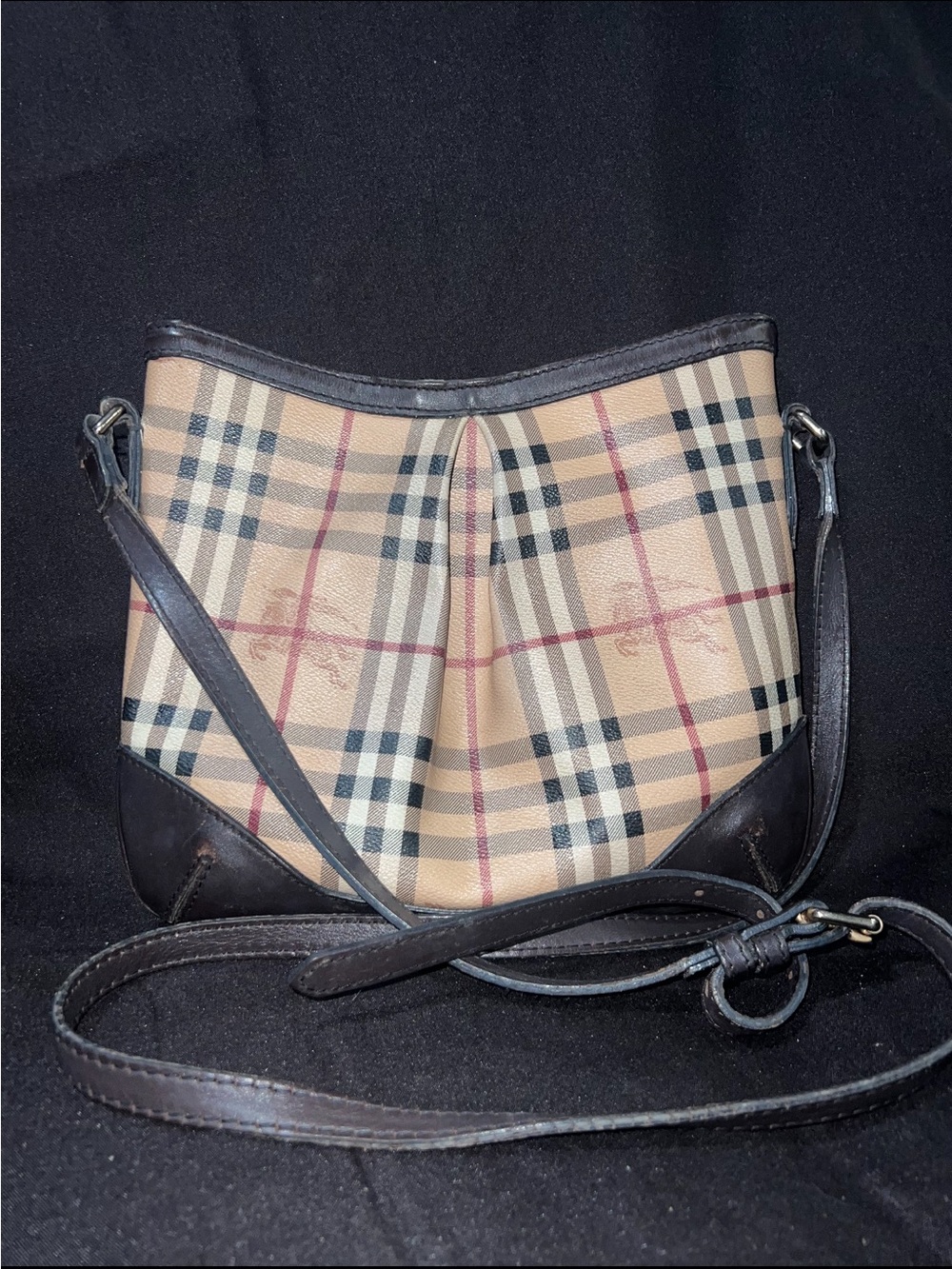 Burberry Classic Plaid Crossbody Bag in Beige and Black